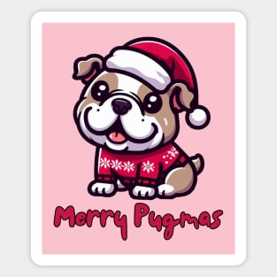 Santa Pugmas Dog Magnet